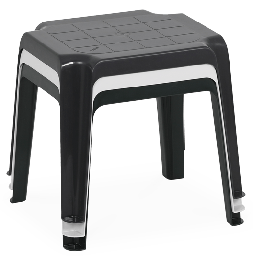 Mesa de apoio em plástico para uso exterior, proteção contra raios UV, reciclável. Fabricado em Portugal, Plásticos Joluce.