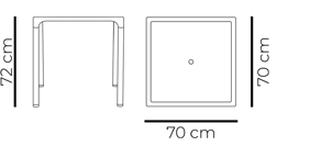 Mesa em plástico com pernas em alumínio, para uso exterior e interior, proteção contra raios UV, tacos antiderrapantes, reciclável, empilhável. Fabricado em Portugal, Plásticos Joluce.