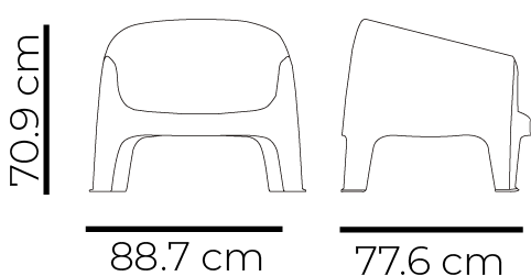 Cadeira de jardim em plástico para uso exterior, proteção contra raios UV, reciclável. Fabricado em Portugal, Plásticos Joluce.