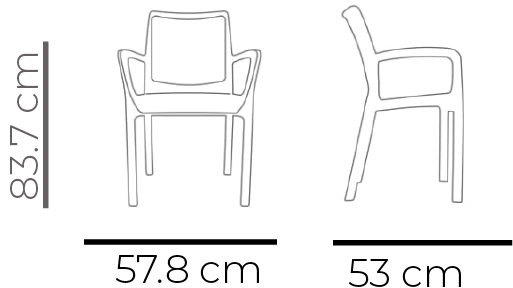 Plastic chair for outdoor and indoor use, uv protection, recyclable, stackable. Produced in Portugal, Plásticos Joluce.