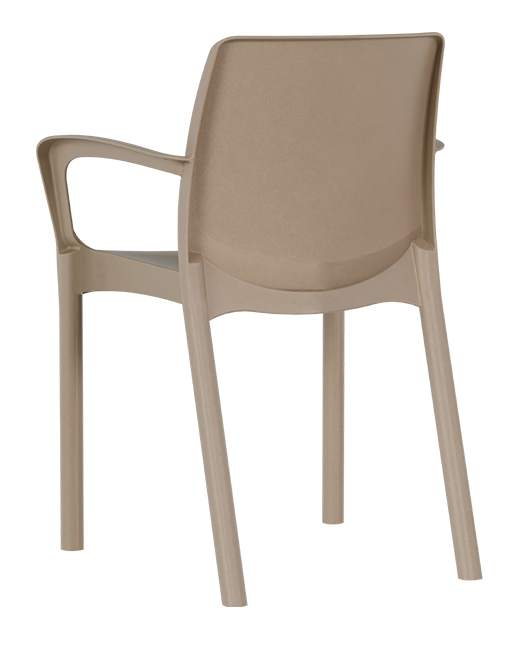 Plastic chair for outdoor and indoor use, uv protection, recyclable, stackable. Produced in Portugal, Plásticos Joluce.